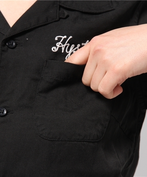 HYSTERIC GLAMOUR（ヒステリックグラマー）の「WITCHCRAFT ROCK刺繍 半袖ボーリングSH（シャツ/ブラウス・レディース・ホワイト/レッド系その他/ブラック・MEDIUM/SMALL）」の9枚目の写真