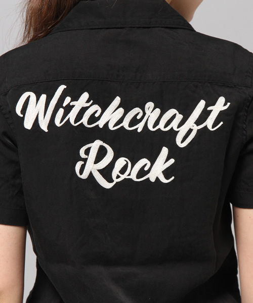 HYSTERIC GLAMOUR（ヒステリックグラマー）の「WITCHCRAFT ROCK刺繍 半袖ボーリングSH（シャツ/ブラウス・レディース・ホワイト/レッド系その他/ブラック・MEDIUM/SMALL）」の11枚目の写真