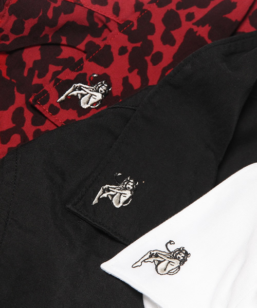 HYSTERIC GLAMOUR（ヒステリックグラマー）の「WITCHCRAFT ROCK刺繍 半袖ボーリングSH（シャツ/ブラウス・レディース・ホワイト/レッド系その他/ブラック・MEDIUM/SMALL）」の14枚目の写真