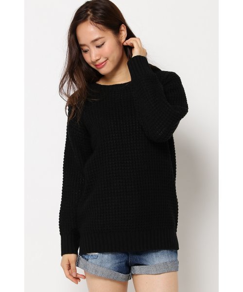 VENCEEXCHANGE（ヴァンスエクスチェンジ）の「アクリルBigワッフルニット            （ニット/セーター・レディース・ブラック/オフホワイト/グレー・MEDIUM）」の2枚目の写真