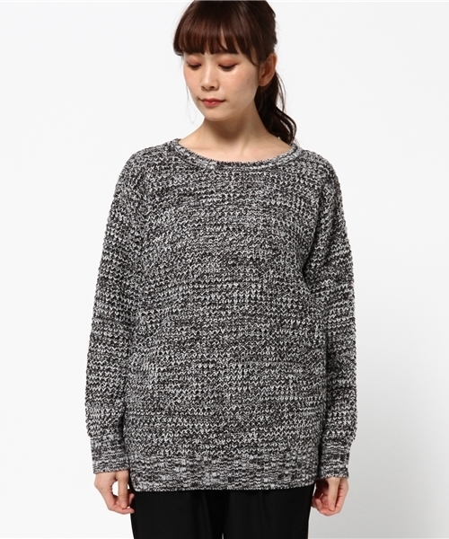 VENCEEXCHANGE（ヴァンスエクスチェンジ）の「アクリルBigワッフルニット            （ニット/セーター・レディース・ブラック/オフホワイト/グレー・MEDIUM）」の10枚目の写真