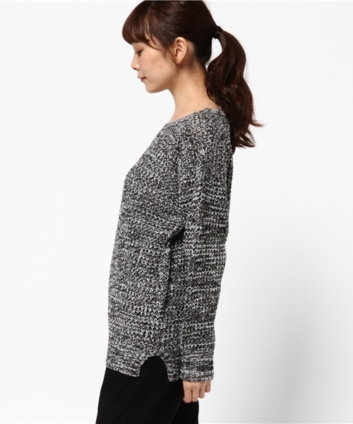 VENCEEXCHANGE（ヴァンスエクスチェンジ）の「アクリルBigワッフルニット            （ニット/セーター・レディース・ブラック/オフホワイト/グレー・MEDIUM）」の4枚目の写真