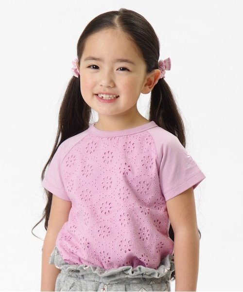 BREEZE（ブリーズ）の「レースTシャツ（Tシャツ/カットソー・キッズ・キナリ/ラベンダー/エメラルド・90/140/120/95/80/110/130/100）」の3枚目の写真