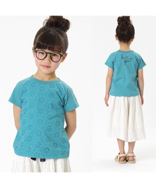 BREEZE（ブリーズ）の「レースTシャツ（Tシャツ/カットソー・キッズ・キナリ/ラベンダー/エメラルド・90/140/120/95/80/110/130/100）」の4枚目の写真