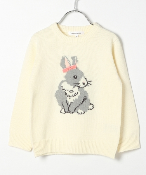 GLOBAL WORK（グローバルワーク）の「【キッズ】ガラクルーニットプルオーバー長袖17/763278（ニット/セーター・キッズ・ホワイト/ネイビー/イエロー/グレー/ホワイト系その他/ダークブルー/ダークグレー/ホワイト系その他3・LARGE/X-LARGE/XX-LARGE/SMALL/MEDIUM）」の4枚目の写真