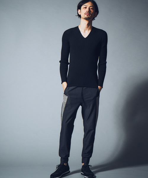 5351 POUR LES HOMMES(ゴーサンゴーイチプールオム)の「ハイテンション裏毛パンツ(その他パンツ・メンズ・ブルー/ブラック/ホワイト×ブラック・44/46/48)」の13枚目の写真