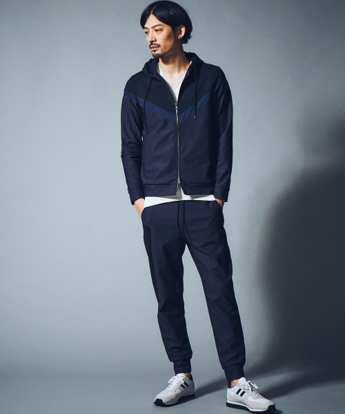 5351 POUR LES HOMMES(ゴーサンゴーイチプールオム)の「ハイテンション裏毛パンツ(その他パンツ・メンズ・ブルー/ブラック/ホワイト×ブラック・44/46/48)」の15枚目の写真