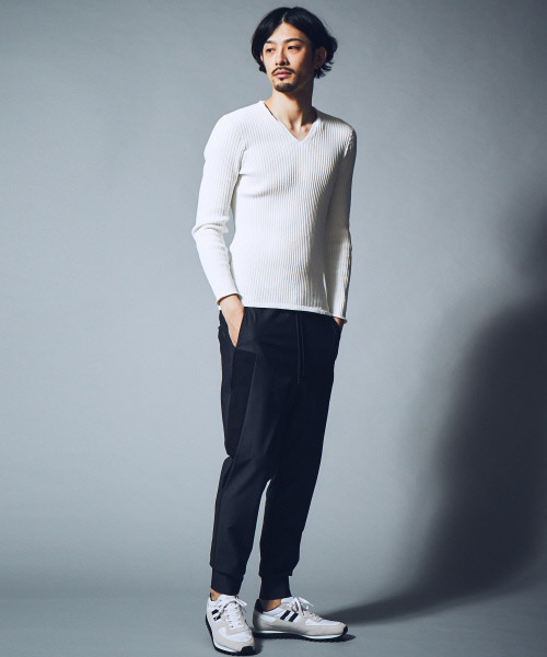 5351 POUR LES HOMMES(ゴーサンゴーイチプールオム)の「ハイテンション裏毛パンツ(その他パンツ・メンズ・ブルー/ブラック/ホワイト×ブラック・44/46/48)」の16枚目の写真