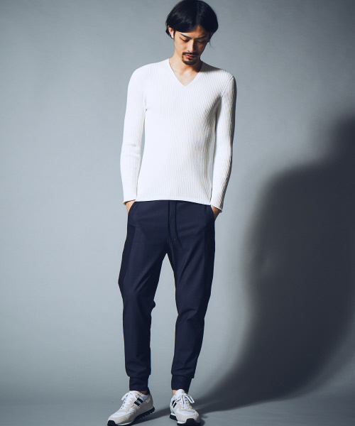 5351 POUR LES HOMMES(ゴーサンゴーイチプールオム)の「ハイテンション裏毛パンツ(その他パンツ・メンズ・ブルー/ブラック/ホワイト×ブラック・44/46/48)」の17枚目の写真