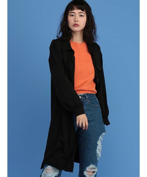 jouetie（ジュエティ）の「ミリタリーシャツワンピース（ワンピース・レディース・ブラック/ベージュ/カーキ・MEDIUM）」の13枚目の写真