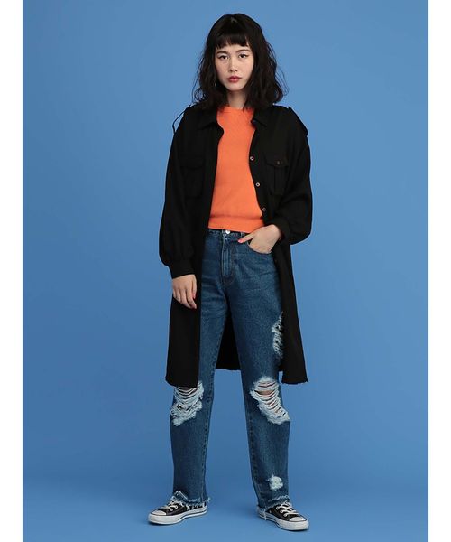 jouetie（ジュエティ）の「ミリタリーシャツワンピース（ワンピース・レディース・ブラック/ベージュ/カーキ・MEDIUM）」の16枚目の写真