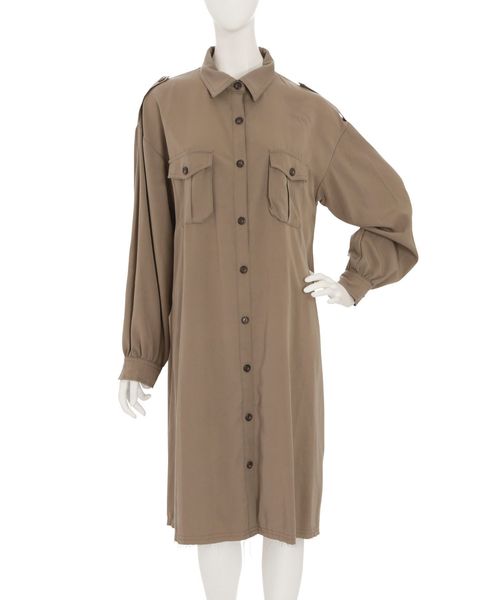 jouetie（ジュエティ）の「ミリタリーシャツワンピース（ワンピース・レディース・ブラック/ベージュ/カーキ・MEDIUM）」の17枚目の写真