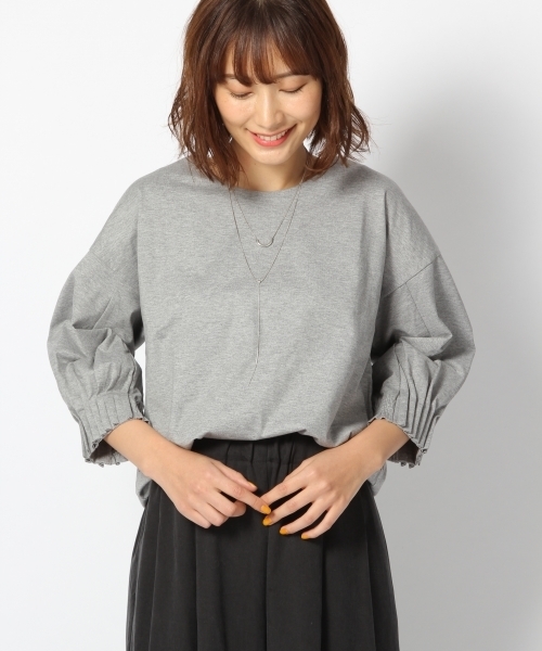 laboratory work（ラボラトリーワーク）の「タックシャーリングスリーブ（Tシャツ/カットソー・レディース・ホワイト/ブラック/杢グレー・MEDIUM）」の3枚目の写真