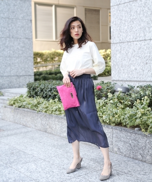 laboratory work（ラボラトリーワーク）の「タックシャーリングスリーブ（Tシャツ/カットソー・レディース・ホワイト/ブラック/杢グレー・MEDIUM）」の10枚目の写真