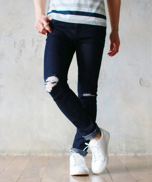 THE CASUAL（カジュアル）の「ストレッチダメージスキニーデニムパンツ（デニムパンツ・メンズ・ブラック系その他/ブラック/ライトグレー/ブルー系その他2/ブルー系その他/ワンウォッシュ・S/XL/L/M）」の5枚目の写真