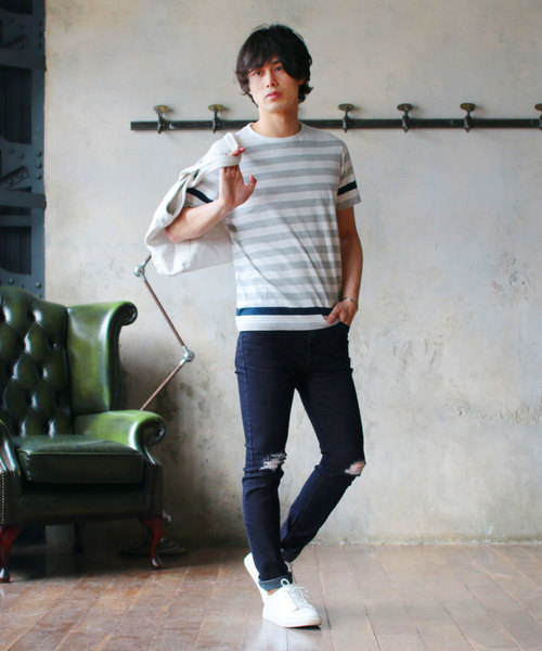 THE CASUAL（カジュアル）の「ストレッチダメージスキニーデニムパンツ（デニムパンツ・メンズ・ブラック系その他/ブラック/ライトグレー/ブルー系その他2/ブルー系その他/ワンウォッシュ・S/XL/L/M）」の9枚目の写真