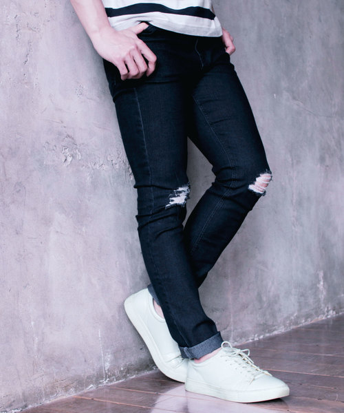 THE CASUAL（カジュアル）の「ストレッチダメージスキニーデニムパンツ（デニムパンツ・メンズ・ブラック系その他/ブラック/ライトグレー/ブルー系その他2/ブルー系その他/ワンウォッシュ・S/XL/L/M）」の13枚目の写真