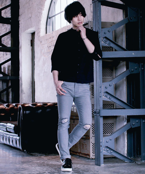 THE CASUAL（カジュアル）の「ストレッチダメージスキニーデニムパンツ（デニムパンツ・メンズ・ブラック系その他/ブラック/ライトグレー/ブルー系その他2/ブルー系その他/ワンウォッシュ・S/XL/L/M）」の14枚目の写真