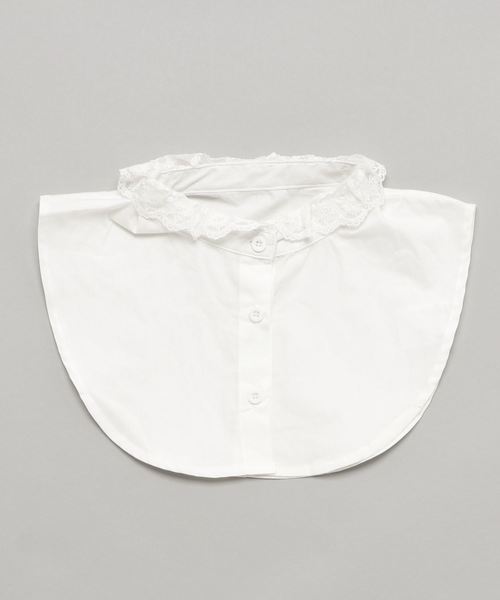 コットンレースハイネックフリル付け襟 付け衿 ツケエリ レディース