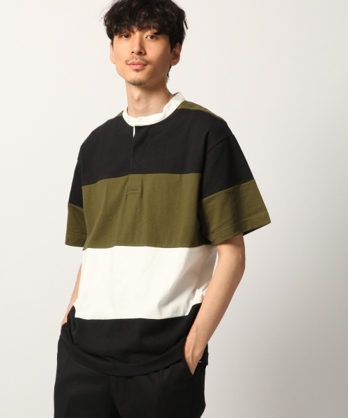 GLOBAL WORK（グローバルワーク）の「ラガーキリカエTEE半袖/795855（ポロシャツ・メンズ・ライトグリーン/ネイビー/ライトパープル・MEDIUM/SMALL/LARGE）」の2枚目の写真