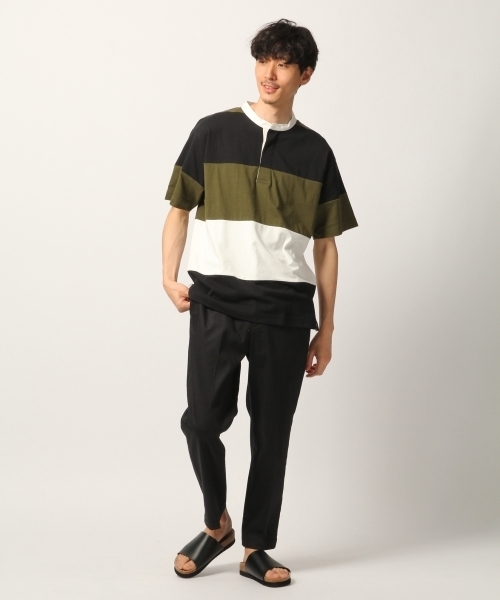 GLOBAL WORK（グローバルワーク）の「ラガーキリカエTEE半袖/795855（ポロシャツ・メンズ・ライトグリーン/ネイビー/ライトパープル・MEDIUM/SMALL/LARGE）」の4枚目の写真