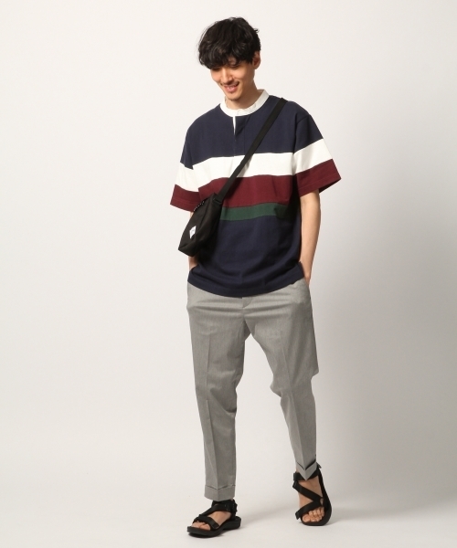 GLOBAL WORK（グローバルワーク）の「ラガーキリカエTEE半袖/795855（ポロシャツ・メンズ・ライトグリーン/ネイビー/ライトパープル・MEDIUM/SMALL/LARGE）」の5枚目の写真