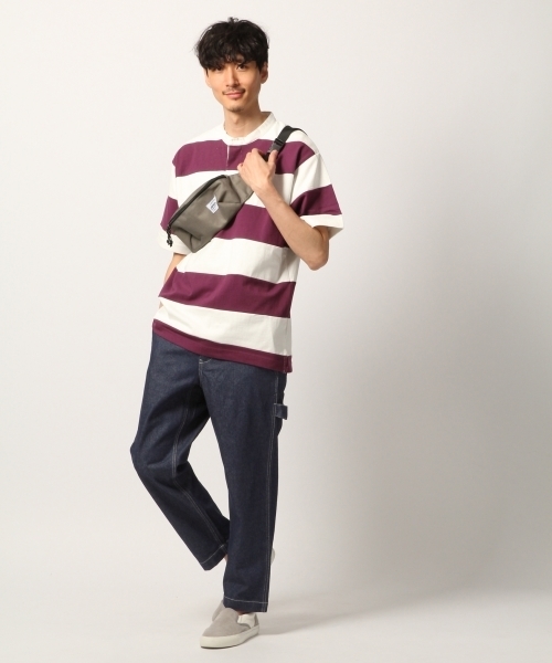 GLOBAL WORK（グローバルワーク）の「ラガーキリカエTEE半袖/795855（ポロシャツ・メンズ・ライトグリーン/ネイビー/ライトパープル・MEDIUM/SMALL/LARGE）」の6枚目の写真