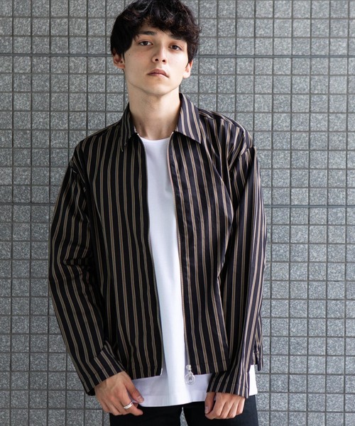 STUDIOUS（ステュディオス）の「【STUDIOUS】フルジップストライプ 