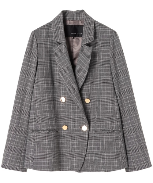 YECCA VECCA（イェッカヴェッカ）の「Ｐ．グレンチェックジャケット（ミリタリージャケット・レディース・チェック・FREE）」の10枚目の写真