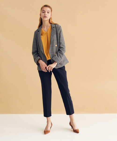 YECCA VECCA（イェッカヴェッカ）の「Ｐ．グレンチェックジャケット（ミリタリージャケット・レディース・チェック・FREE）」の5枚目の写真