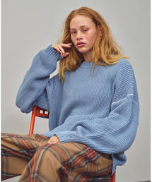 MONKEY TIME | ＜monkey time＞ WAFFLE OVERSIZED KNIT blue/ニット(ニット/セーター)