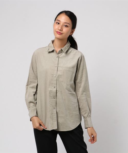 YECCA VECCA(イェッカヴェッカ)の「・コーデュロイシャツ(シャツ/ブラウス・レディース・ベージュ系その他/キャメル/ネイビー・FREE)」の11枚目の写真