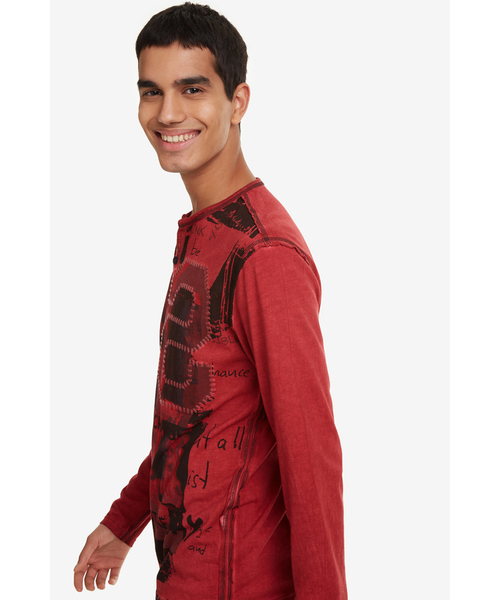 Desigual(デシグアル)の「Tシャツ長袖(Tシャツ/カットソー・メンズ・レッド・2L/3L/S/M/L)」の5枚目の写真