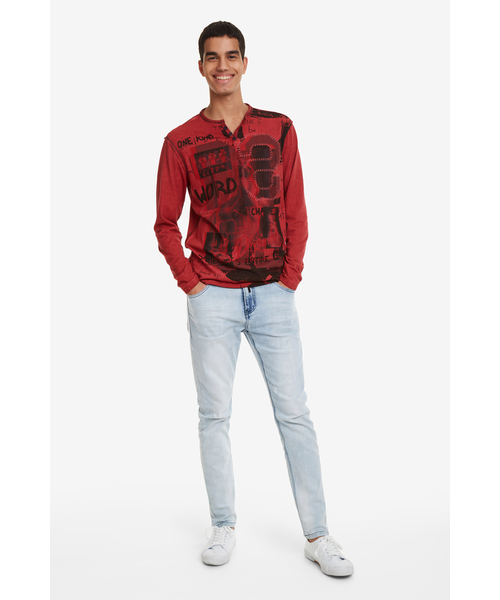 Desigual(デシグアル)の「Tシャツ長袖(Tシャツ/カットソー・メンズ・レッド・2L/3L/S/M/L)」の3枚目の写真