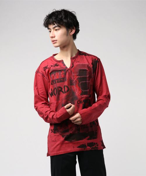 Desigual(デシグアル)の「Tシャツ長袖(Tシャツ/カットソー・メンズ・レッド・2L/3L/S/M/L)」の2枚目の写真