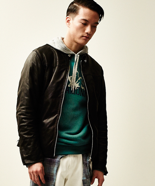 BEAUTY&YOUTH UNITED ARROWS（ビューティーアンドユースユナイテッドアローズ）の「BY ゴート パデッド ライダース ジャケット （fyowm）◆§（ライダースジャケット・メンズ・ブラック/ダークブラウン・LARGE/X-LARGE/MEDIUM/SMALL）」の2枚目の写真