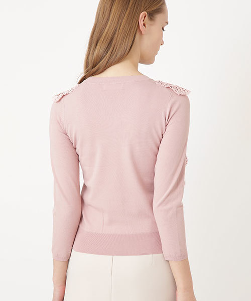 JILL STUART(ジルスチュアート)の「◆ビアンカレース七分袖ニット(ニット/セーター・レディース・ホワイト/ブラック/ピンク・FREE)」の10枚目の写真