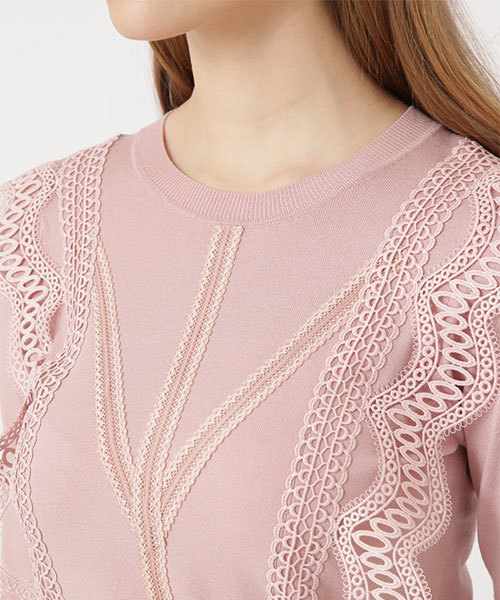 JILL STUART(ジルスチュアート)の「◆ビアンカレース七分袖ニット(ニット/セーター・レディース・ホワイト/ブラック/ピンク・FREE)」の12枚目の写真