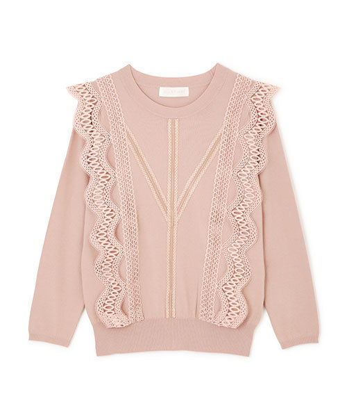 JILL STUART(ジルスチュアート)の「◆ビアンカレース七分袖ニット(ニット/セーター・レディース・ホワイト/ブラック/ピンク・FREE)」の9枚目の写真