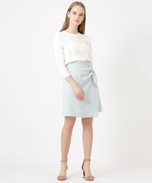 JILL STUART(ジルスチュアート)の「◆ビアンカレース七分袖ニット(ニット/セーター・レディース・ホワイト/ブラック/ピンク・FREE)」の4枚目の写真