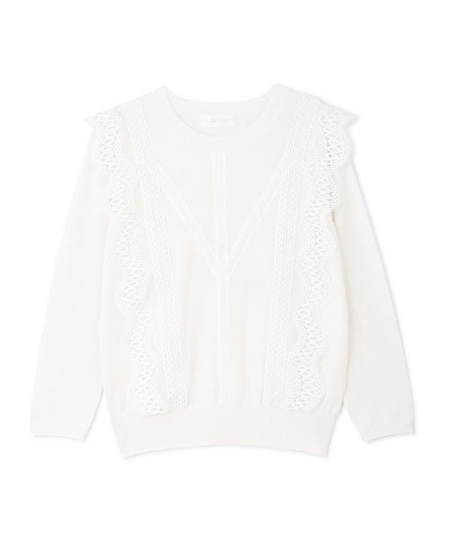 JILL STUART(ジルスチュアート)の「◆ビアンカレース七分袖ニット(ニット/セーター・レディース・ホワイト/ブラック/ピンク・FREE)」の8枚目の写真