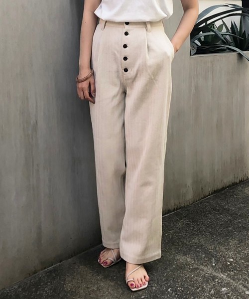 TODAYFUL(トゥデイフル)の「ヘリンボーンボタンパンツ(その他パンツ・レディース・キナリ・36inch/38inch)」の1枚目の写真