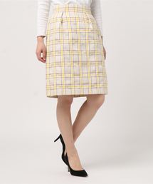 (日本製)チェック柄タイトスカート