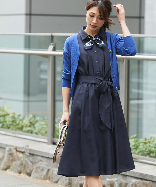 12Twelve Agenda（トゥエルブ　アジェンダ）の「Vネックリブショートカーディガン（カーディガン/ボレロ・レディース・オフホワイト/ネイビー/レッド/ブルー/ブラウン/マスタード・M）」の14枚目の写真