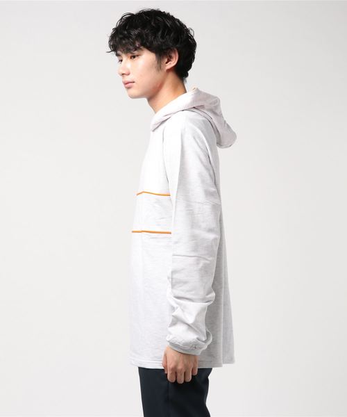 YARD PLUS(ヤードプリュス)の「YARD PLUS 配色ミニ裏毛パーカー(パーカー・メンズ・ダークグリーン/ナチュラル・MEDIUM/LARGE)」の3枚目の写真