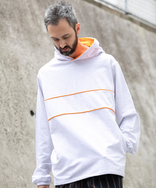 YARD PLUS(ヤードプリュス)の「YARD PLUS 配色ミニ裏毛パーカー(パーカー・メンズ・ダークグリーン/ナチュラル・MEDIUM/LARGE)」の5枚目の写真