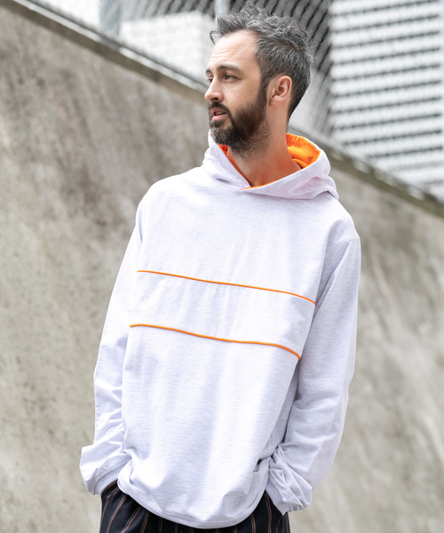 YARD PLUS(ヤードプリュス)の「YARD PLUS 配色ミニ裏毛パーカー(パーカー・メンズ・ダークグリーン/ナチュラル・MEDIUM/LARGE)」の7枚目の写真