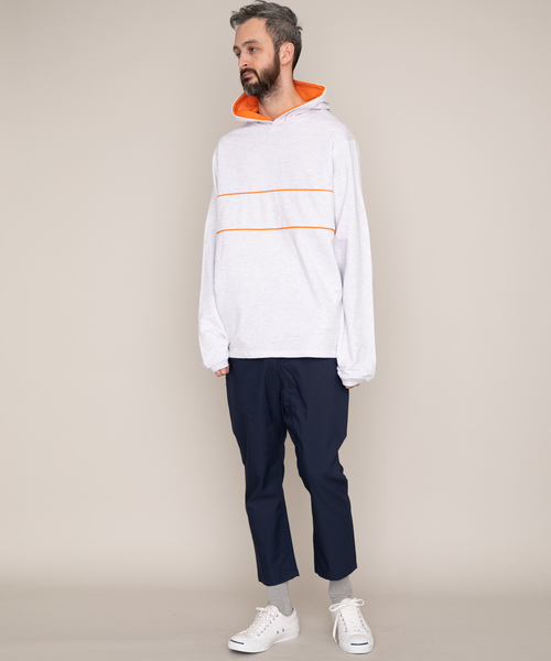 YARD PLUS(ヤードプリュス)の「YARD PLUS 配色ミニ裏毛パーカー(パーカー・メンズ・ダークグリーン/ナチュラル・MEDIUM/LARGE)」の13枚目の写真