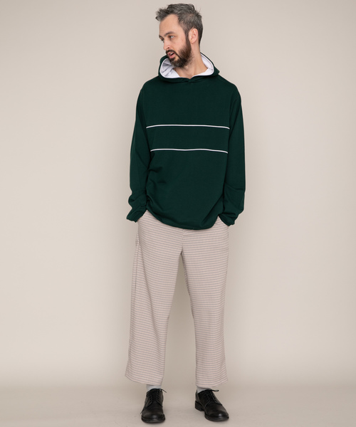 YARD PLUS(ヤードプリュス)の「YARD PLUS 配色ミニ裏毛パーカー(パーカー・メンズ・ダークグリーン/ナチュラル・MEDIUM/LARGE)」の20枚目の写真