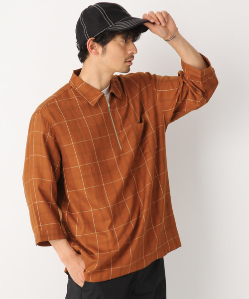 GLOBAL WORK（グローバルワーク）の「ナシジオリシャツ7分袖/827170（シャツ/ブラウス・メンズ・ブラウン/ネイビー・LARGE/SMALL/MEDIUM）」の2枚目の写真